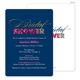 Navy Floral Bridal Shower Invitations Image 1 of 6